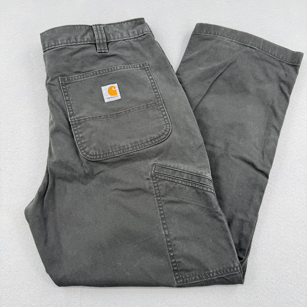 Carhartt Rugged Flex Relaxed Fit Canvas Work Pants Shadow Gray 36x30 (36x29)